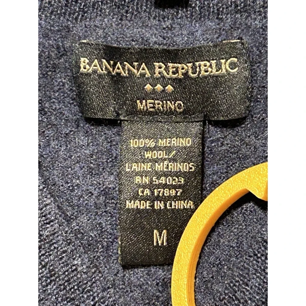 Banana Republic Merino Wool Blue Sweater Vest Men's Size Medium